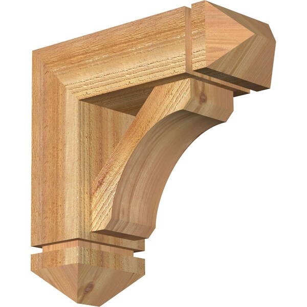 Ekena Millwork Legacy Arts and Crafts Rough Sawn Bracket w/ Offset Brace, Western Red Cedar, 6"W x 16"D x 16"H BKT0604X16X16LEC03RWR - main